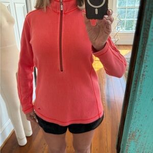 Tommy Bahama Aruba Sweater Womens Sz Small Coral Cotton Half Zip Pullover New